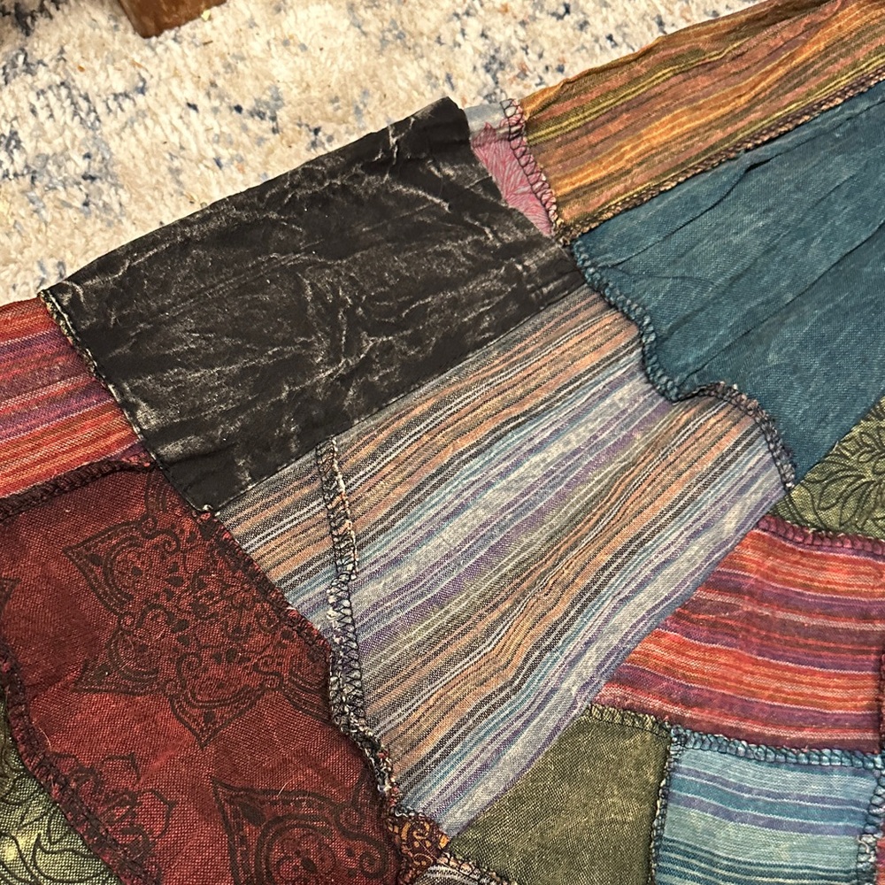 NWT Boho Patchwork Multicolor Drop Crotch Joggers… - image 3